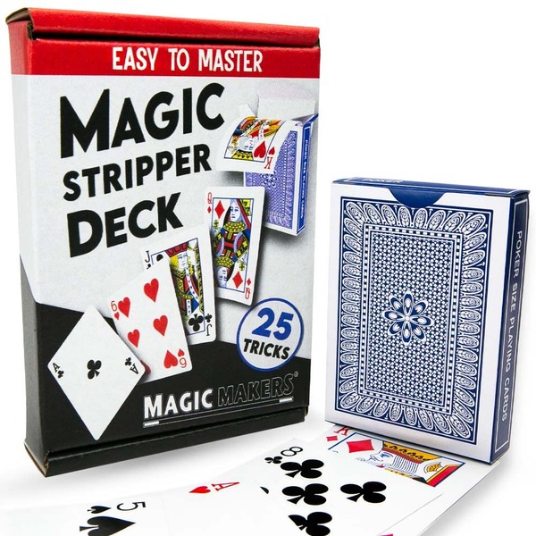 Magic Makers Stripper Deck, Pro Brand Poker Size, Red OR Blue Assorted Colors