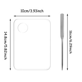 PPhtony 1set Plastic Makeup Mixing Palette and Spatula Cosmetic Palette Foundation Palette For Nail Art Eye Shadow Lipsticks Mixing Makeup Tools Makeup Applicator Kit (3.94x5.83inch)