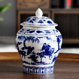 Small Blue Urn Decorative Ceramic pet Memorial Box for Human, Dog or cat Ashes. Length 3.5 inches Height 5.1 inches (Guigu Xiashan)