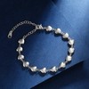 SEIHOP Heart-Link Bracelet Adjustable Bracelets Silver Plated Love Heart Charm