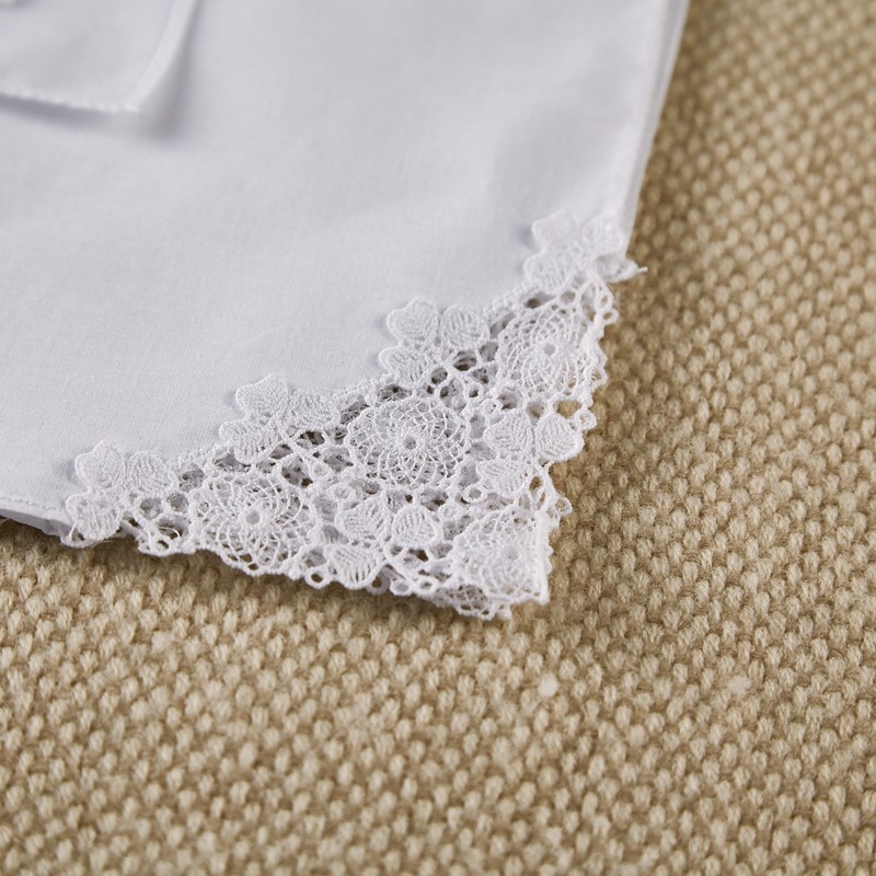 White Bridal Wedding Handkerchief, Crochet Lace,Cotton (6 pieces)
