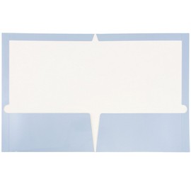 JAM PAPER Laminated Two Pocket Glossy School Folders - Letter Size - High Gloss Baby Blue - Bulk 100/Box