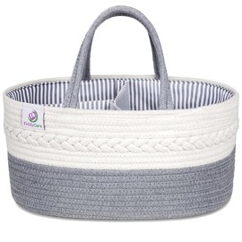 KiddyCare Baby Nappy Caddy Organiser Grey Regular Size