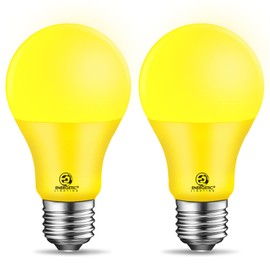 Energetic A19 Yellow Light Bulb, 3W Equivalent 40W, E26 Base Non-dimmable LED Bulb for Indoor Use, Home Party Decoration and Holiday Lighting, ETL Listed, 2 Pack