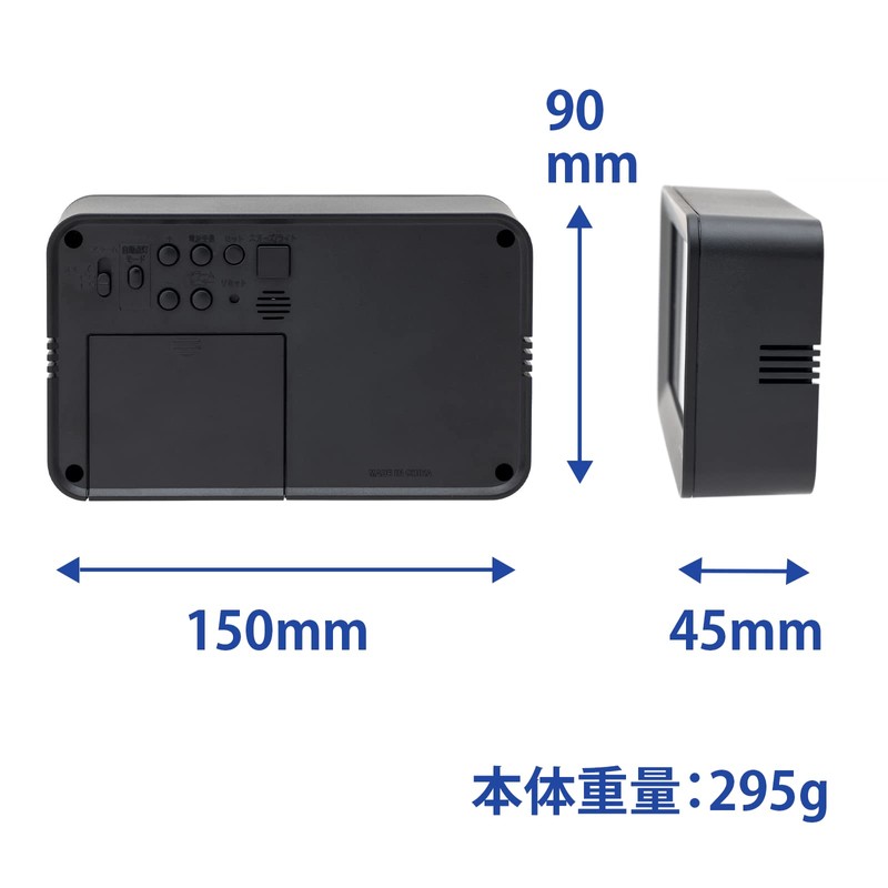 CASIO DQL-170NJ-1JF Alarm Clock, Radio Wave, Black, Automatic Lighting, Digital