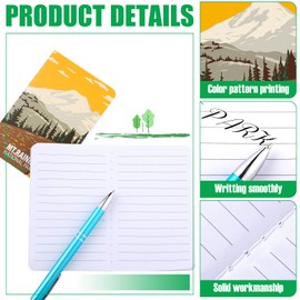 20 Pack National Park Mini Notebook Pocket Adventure Notebook Memo Book Mountain Art Prints Small Notepad for Adventure Seekers, Hikers, Travellers, 3.2 x 5 Inches,10 Styles