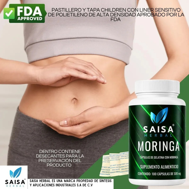 Moringa Saisa Herbal 100 Cápsulas Suplemento Alimenticio