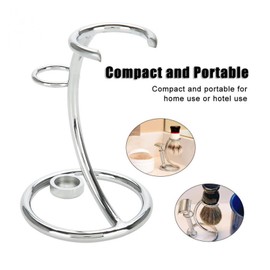 Shaving Holder Metal Shaving Brush Stand for Shaving Brush and Razor Shaving Brush Stand Holder 2 in 1 Curved Design Gift Idea for Men for Classic Safety Razors