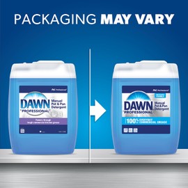 Dishwashing Liquid Soap Detergent by Dawn Professional, Bulk Degreaser Removes Greasy Foods from Pots, Pans and Dishes in Commercial Restaurant Kitchens,Regular Scent, 5 gal.