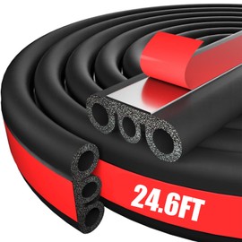 24.6FT Weather Seal Strip for Truck Cap, Automotive Rubber Weather Stripping Camper Shell Seal, Triple-Hole Enhanced Universal Tailgate & Door Seal