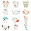 12pcs Tooth Brooch Pins, Cute Cartoon Dentist Enamel Pins Funny