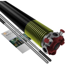 Garage Door Torsion Spring 207x2x22 Torsion Spring for Garage Door Repair for Left Side of Garage Door with Winding Bars Precision E-Coating 5-Year Warranty Minimum 30,000 Cycles (Red Cone)