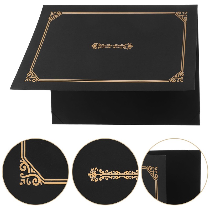 Operitacx 5 Pcs Black Gold Certificate Covers: A4 Size Document