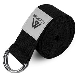 Flintronic Yoga Strap, Yoga Strap, 1 Piece 2.5 m Yoga Strap, Stretching Yoga Band with D-Ring, 100% Cotton, Yoga Accessories, Fitness Stretch Strap for Beginners and Advanced Users for Yoga, Pilates