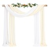 Wedding Arch Draping Fabric,2 Panels 28" x20ft Ivory and Cream
