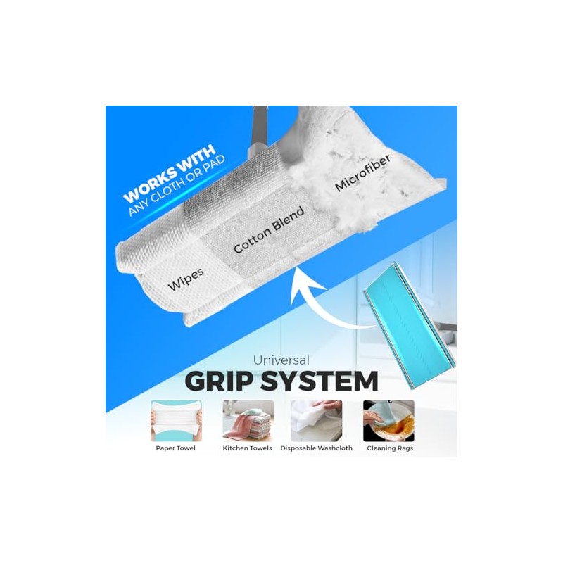 FlexiClamp Sweep & Mop Kit - Compatible with Swiffer Pads,