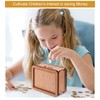 Wooden Money Box, Reusable Money Box, Piggy Bank with Marker,