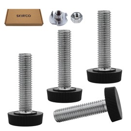 SKIR'CO 4 pcs, Furniture Leveling Feet M10 x 40 mm, Adjustable Round Legs 25 mm Diameter, M10 Thread Leveler Foot (Nuts Included)