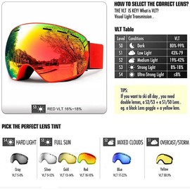 Ski Goggles Men Women Snowboard Glasses Winter Outdoor Sport Snow Sunglasses Uv400 Double Layers Lens Anti-Fog Skiing Goggles - Color: HX-A-1