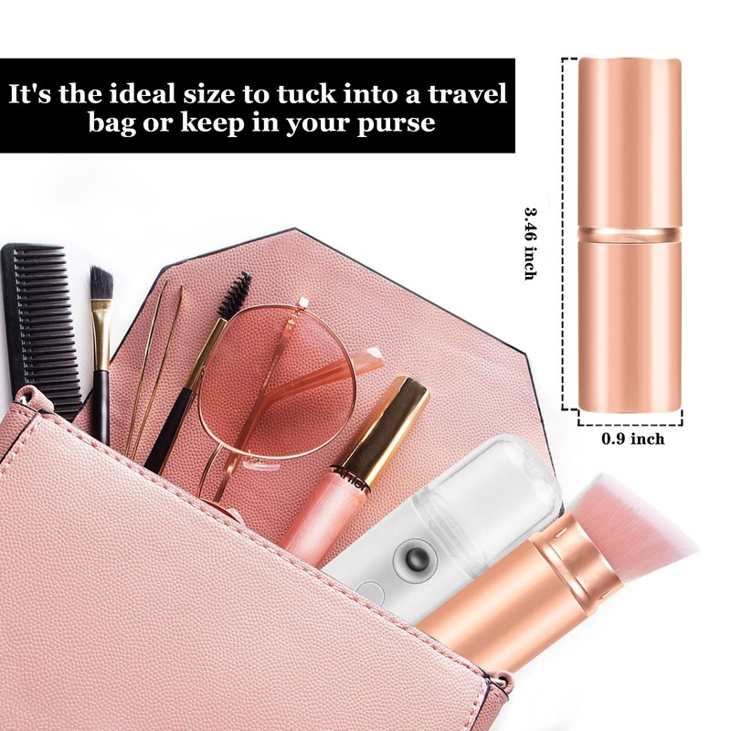 Falliny Retractable Foundation Makeup Brush, Travel Angled Kabuki Powder Brush