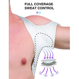 TopDry Underarm Sweat Pads Vest for Men – Men’s Invisible Sweatproof Undershirt White