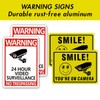 4 Packs Fake Security Camera with No Trespassing Signs Smile