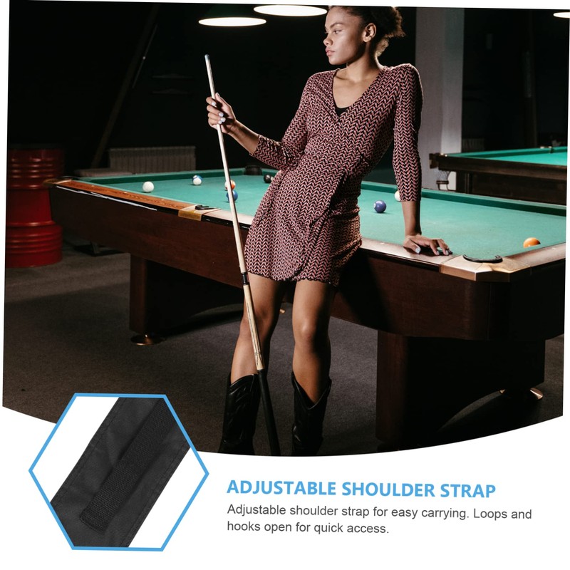 GRIRIW Nylon Billiard Cue Organizer Bag with Shoulder Strap Elastic