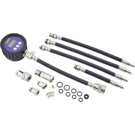 Speedway Motors Compression Test Kit, Digital Gauge, Air Hold Quick Connector, Heavy-Duty Hose, Adapters for All Engines, includes Molded Case for Easy Storage, 300 PSI Gauge