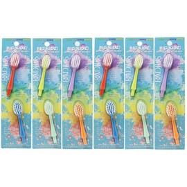 RADIUS Big Kidz Forever Brush Replacement Heads for Children, 6 Years and Up, BPA Free ADA Accepted for Growing Teeth and Gums, 2 Heads - Extra Soft - Coral, Blue, Chartruese, Mint, Lavender, Tangerine - Pack of 6