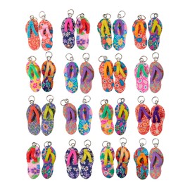 LUBINGSHINE 36pcs Clay Flip Flop Charms for Jewelry Making, Cute Polymer Clay Flowers Flip Flop Pendants Summer Charms for Necklace Earrings Bracelet DIY Crafts