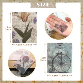 LIHAO 400PCS Vintage Scrapbook Paper 5 x 4.5 cm Scrap Book Sticking Accessories Decorative Scrapbook Material Paper Set Nature Collection Set