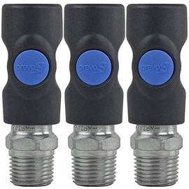 3 Pack Prevost Safety Air Plug Coupler ISI061253 1/4" 1/2" MNPT Quality Prevo S1 Industrial Style