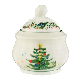 Seltmann Marieluise Weihnachten Zuckerdose, Porzellan, Grün, 8.9 cm