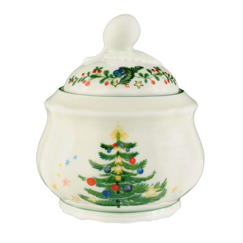 Seltmann Marieluise Weihnachten Zuckerdose, Porzellan, Grün, 8.9 cm