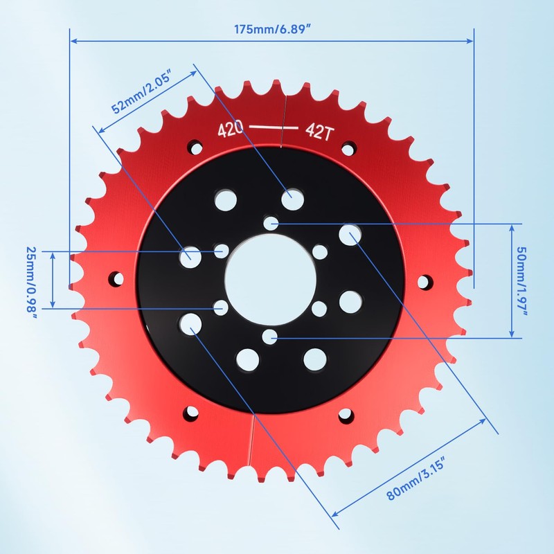 42 Tooth 420 Chain Split Sprocket Hub Adapter for Coleman