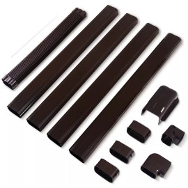 LyPrem Brown 16.5Ft Mini Split Line Set Cover 4" PVC Line Cover Kit for Mini Split a...