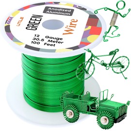 UTILE Armature Aluminum Wire 100 ft 12 Gauge 2.6 mm Anodized Craft Bendable Wire – Sculpting Metal Green Wire for Bonsai Trees, Clay, Crafts, Plants, Gardening, Beading and Jewelry Making (Green)