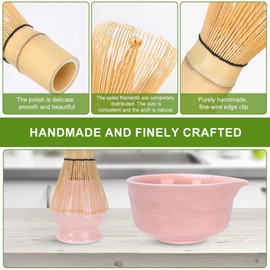 Matcha Whisk Set,Matcha Powder Kit of 5 for Matcha Tea,Matcha Bowl,Matcha Whisk and Holder, Bamboo Matcha Scoop and Stainless Sifter,Suitable for Matcha Lover