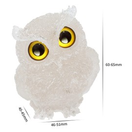 mookaitedecor Clear Quartz Crystal Owl Figurine Ornament Owl Gift for Men Women Cute Room Decor Reiki Healing Crystal Animal Gift, Resin Stone Animal Sculpture Statue Good Luck Pocket Charm