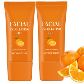 Gel Exfoliante Facial Hidratante Con Enzimas De Naranja (2 Unidades), Limpiador Profundo, Elimina Puntos Negros Y Rejuvenece La Piel (60 G)           
