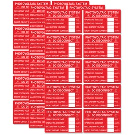 CDXHOME 30X Solar Labels Pack - Photovoltaic System DC Disconnect - Operating Voltage VDC - MAX System Voltage VDC - Operating Current AMPS - Short Circuit Current AMPS- UV Resistant Vinyl(4"X 3")