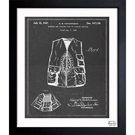 Oliver Gal "Hunting and Fishing Vest 1947" Framed Art, 10" x 12"