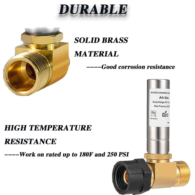 Lyfengdeam Water Hammer Arrestor Toilet 7/8 Inch, Shock Absorbing &