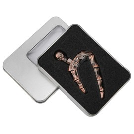 Keenso Guitar Capo, Skull Capo Clip Adjustable Tightness Accessories Parts for Folk Acoustic Guitar Ukulele (Cinnamon)