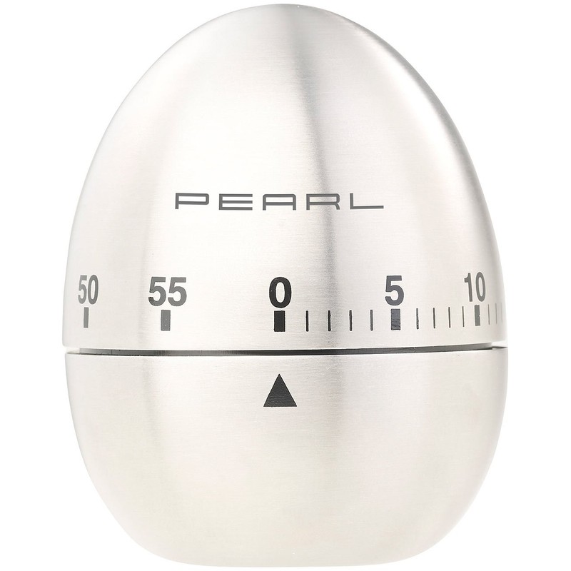 PEARL Mechanical Kitchen Timer, Set of 2 Stainless Steel Egg