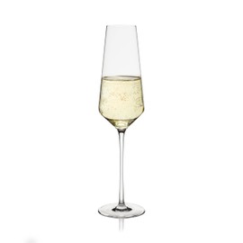Viski Liminal Crystal Flutes, Ultrathin Clear Drinking Glasses, Thin & Lightweight, Elegant Glassware for Champagne, Prosecco, Sparkling Wines, and Cocktails, 9 oz, Set of 1