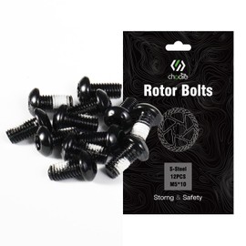 CNCLOL MTB Disc Rotor Bolts，M5x10mm Brake Rotor Screws，12Pcs Steel Rotor Bolts for Bike（red/blue/orange/green/Black/gold）