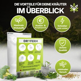 Dschinni DryFerm - Revolutionary Dry Bag Ripening & Drying Bag I Herb Drying All in One Solution, Active Ingredient Booster, Minimal Odour, Mildew Proof & Energy Saving I Set of 3 (30 cm x 50 cm)