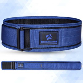 AQF Weightlifting Belt, 4 inches/10.2 cm Autolock Nylon Belt, Functional Training, Bodybuilding Fitness Belt for Strength Training, Powerlifting, Weightlifting Belt, Back Support Men Women (XS, Blue)