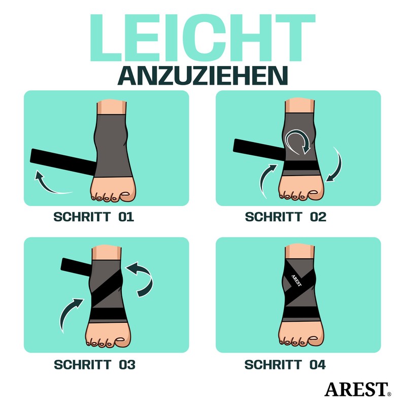 AREST Ankle Bandage with Compression Band - Adjustable Ankle Support
